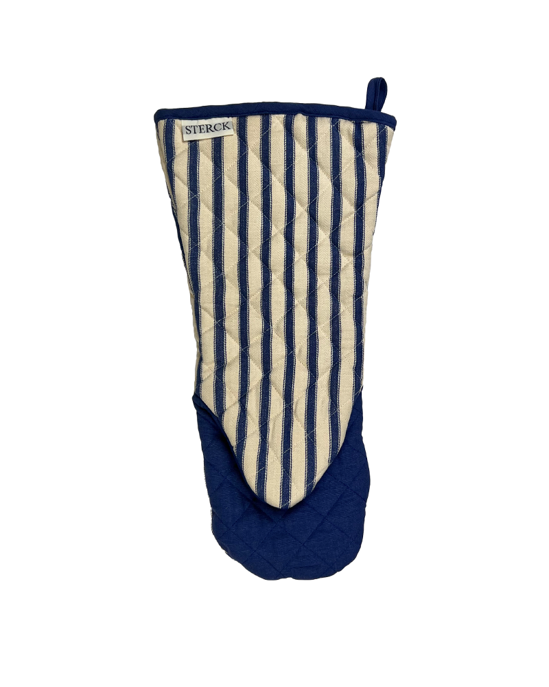 classic blue and natural cotton striped gauntlet from sterck & co.