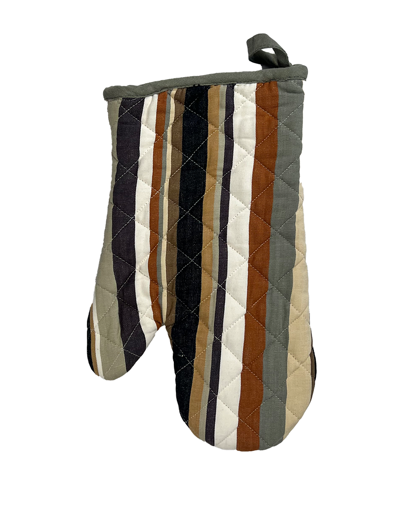 rainbow stripe sandspur oven mitt