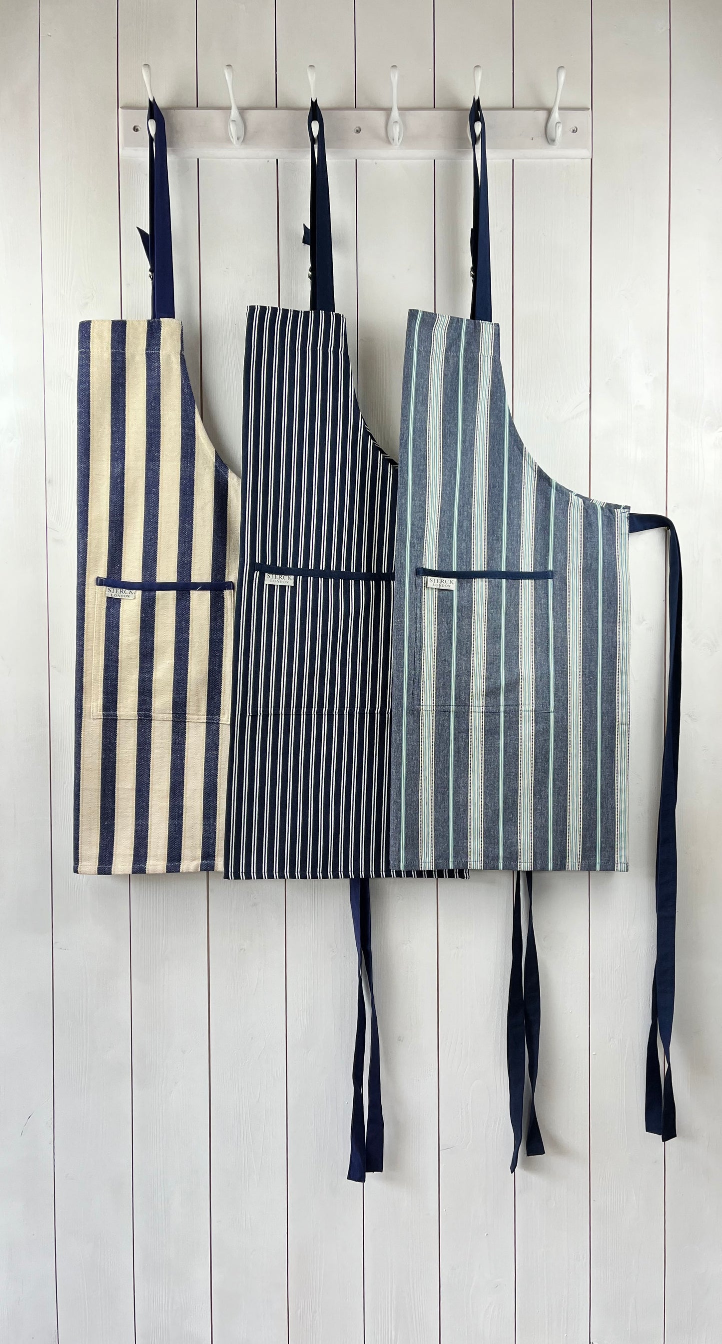 the classic collection. classic striped cotton aprons from sterck & co.