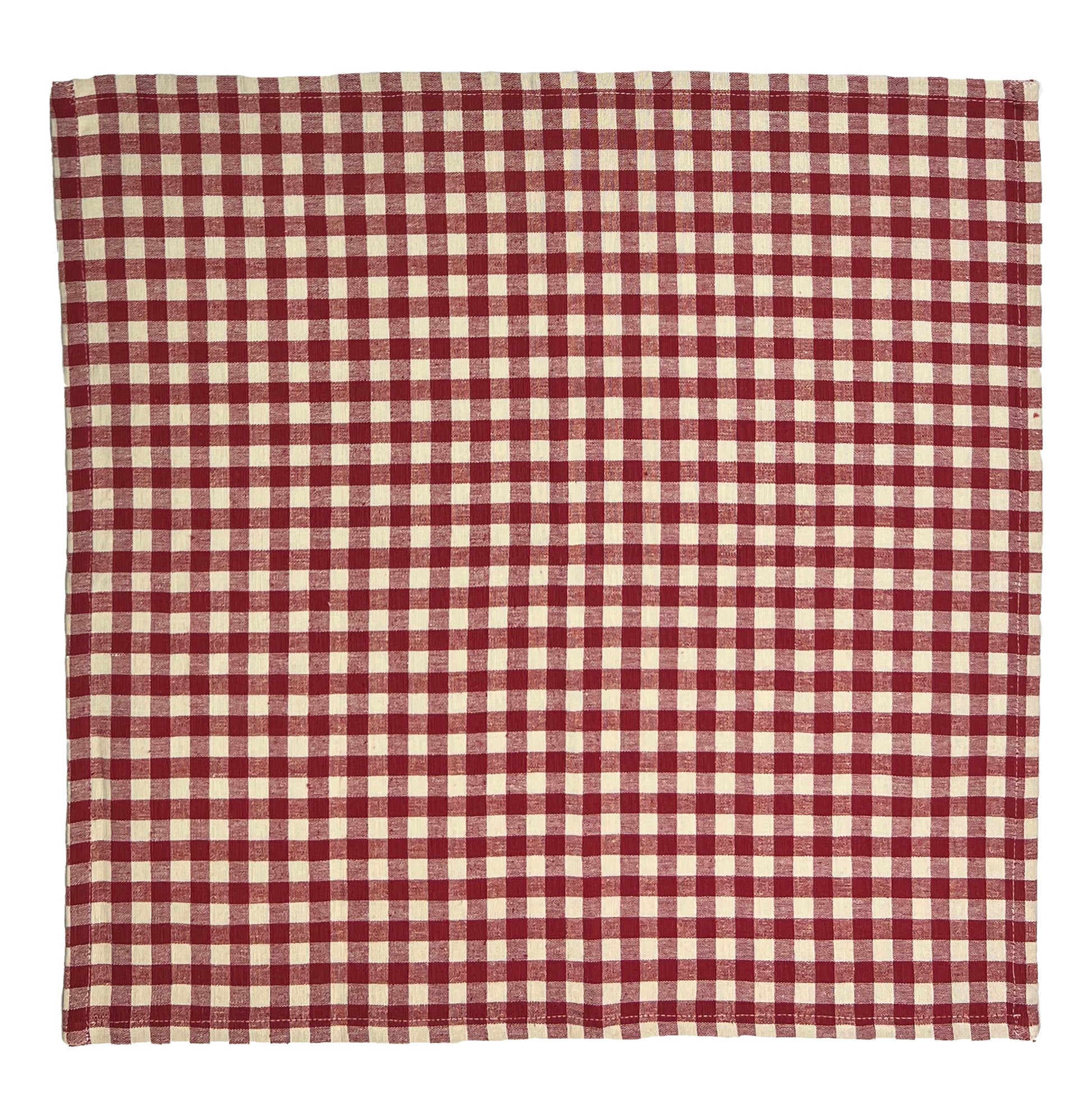 Ziro red napkin spread out. From Sterck & Co.