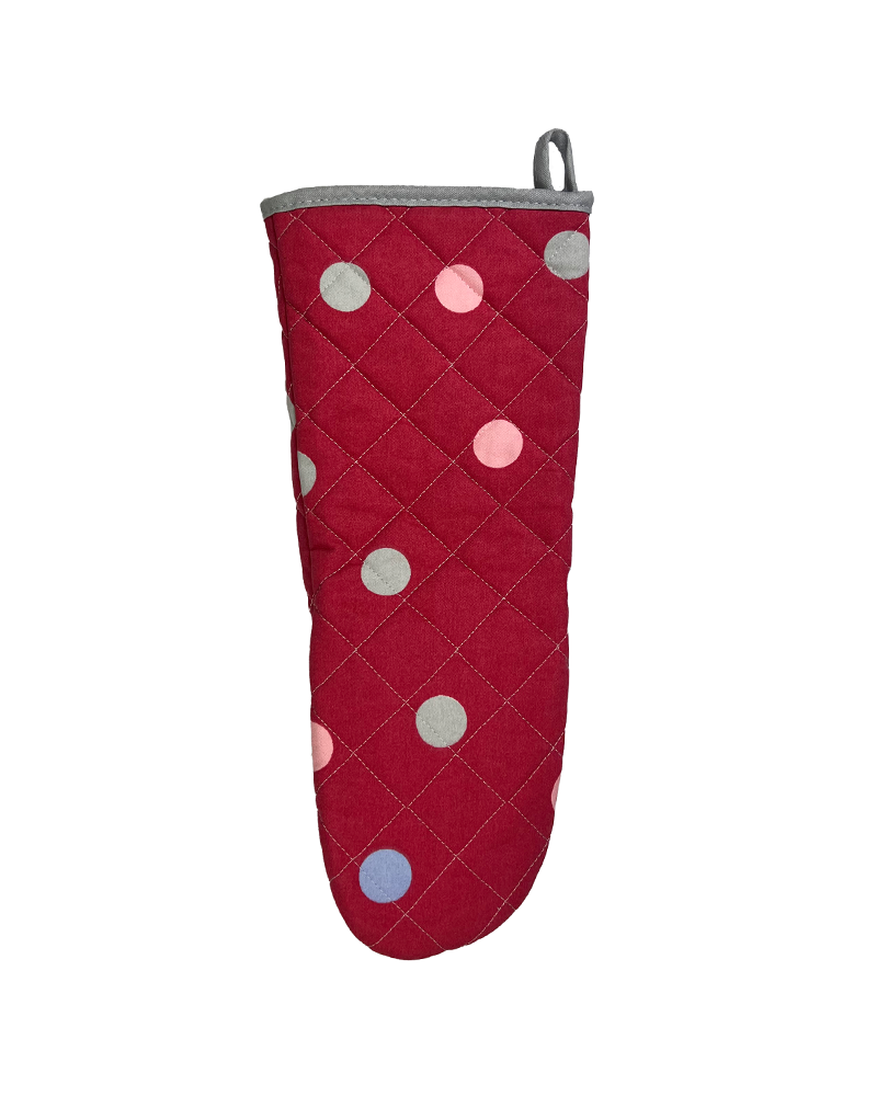 Pink Gauntlet Spotty Candy Pink Cotton Oven Gauntlet | Sterck & Co