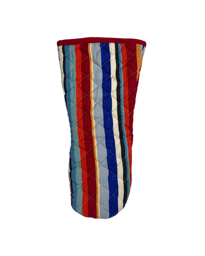 A vibrant modern striped oven gauntlet from Sterck & Co.